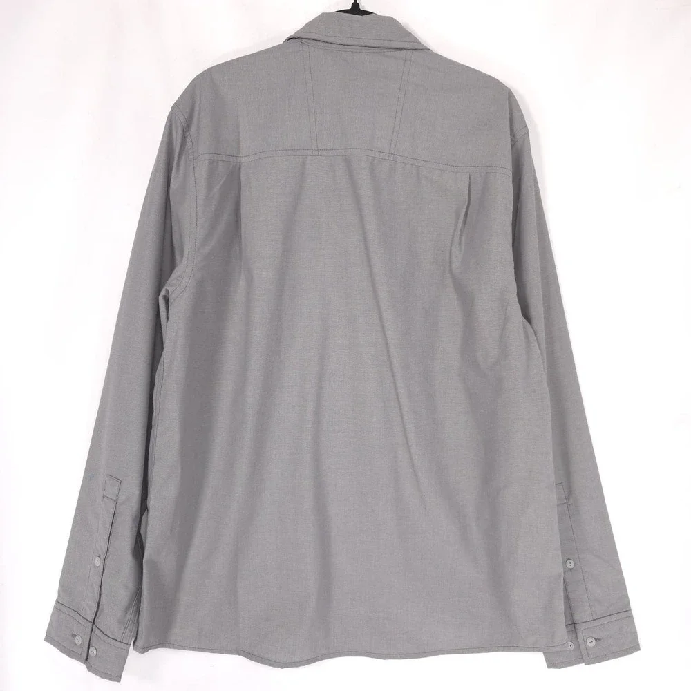 THE NORTH FACE‎ Men's Button Up Shirt LARGE Gray Long Sleeve Outdoor Hiking